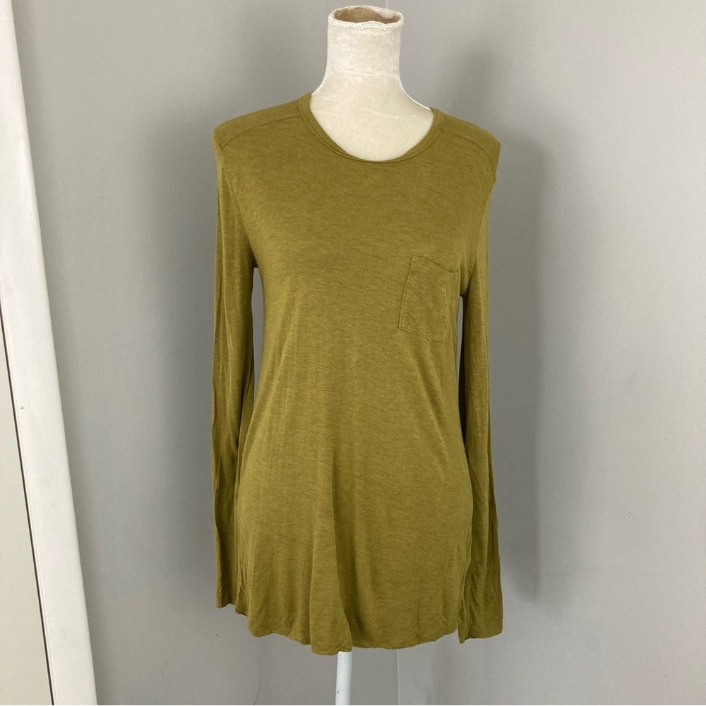 T by Alexander Wang pocket tee long sleeve green rayon comfy women’s S